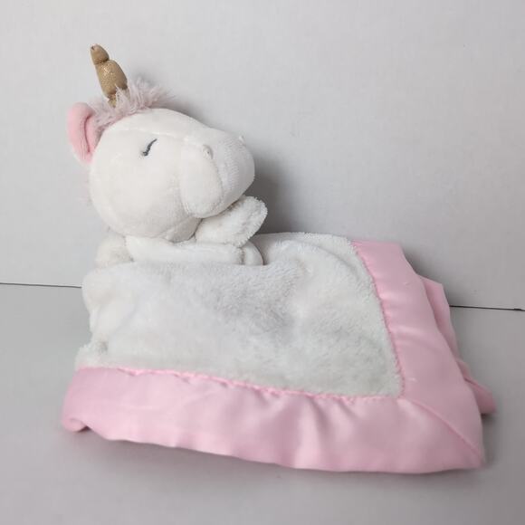 Carter's Unicorn Lovey Plush Security Blanket Stuffed Animal Baby Pink White - Picture 7 of 12